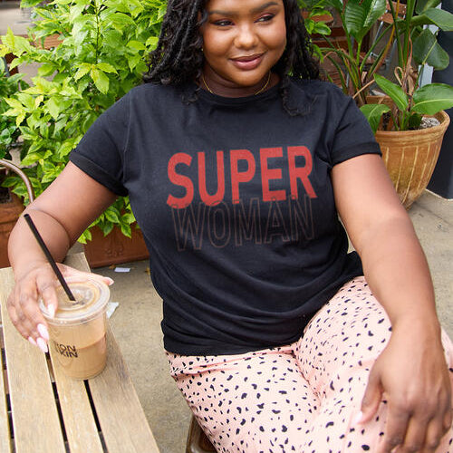 Simply Love Full Size SUPERWOMAN Short Sleeve T-Shirt - Guy Christopher 