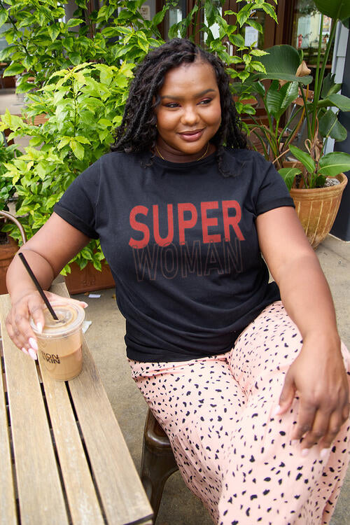 Simply Love Full Size SUPERWOMAN Short Sleeve T-Shirt - Guy Christopher 