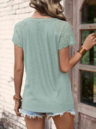 V-Neck Short Sleeve Blouse - Guy Christopher 