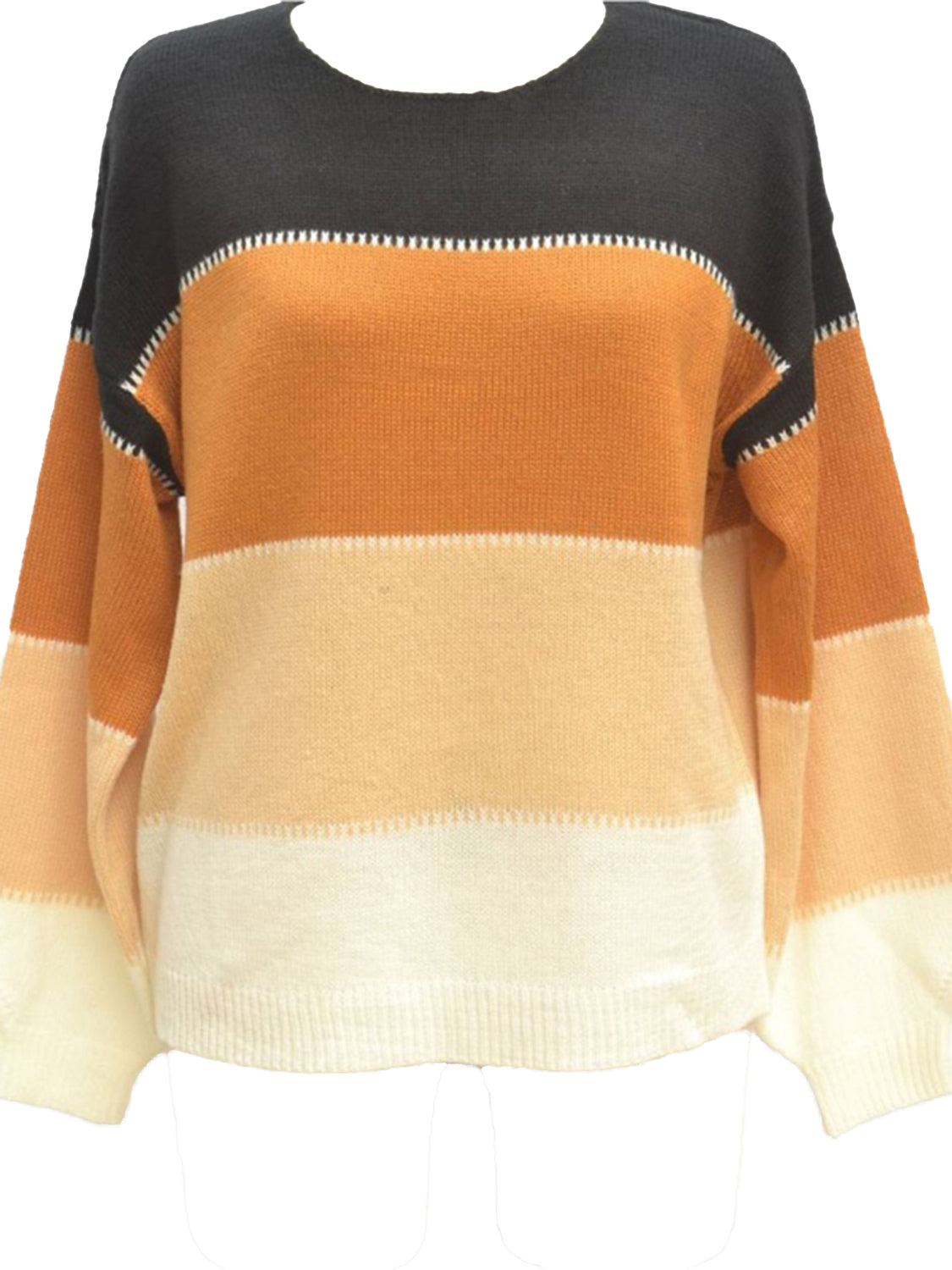 Color Block Round Neck Sweater - Guy Christopher 