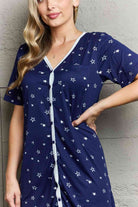 MOON NITE Quilted Quivers Button Down Sleepwear Dress - Guy Christopher 