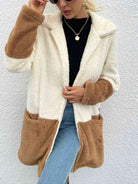 Two Tone Teddy Coat with Pockets - Guy Christopher 