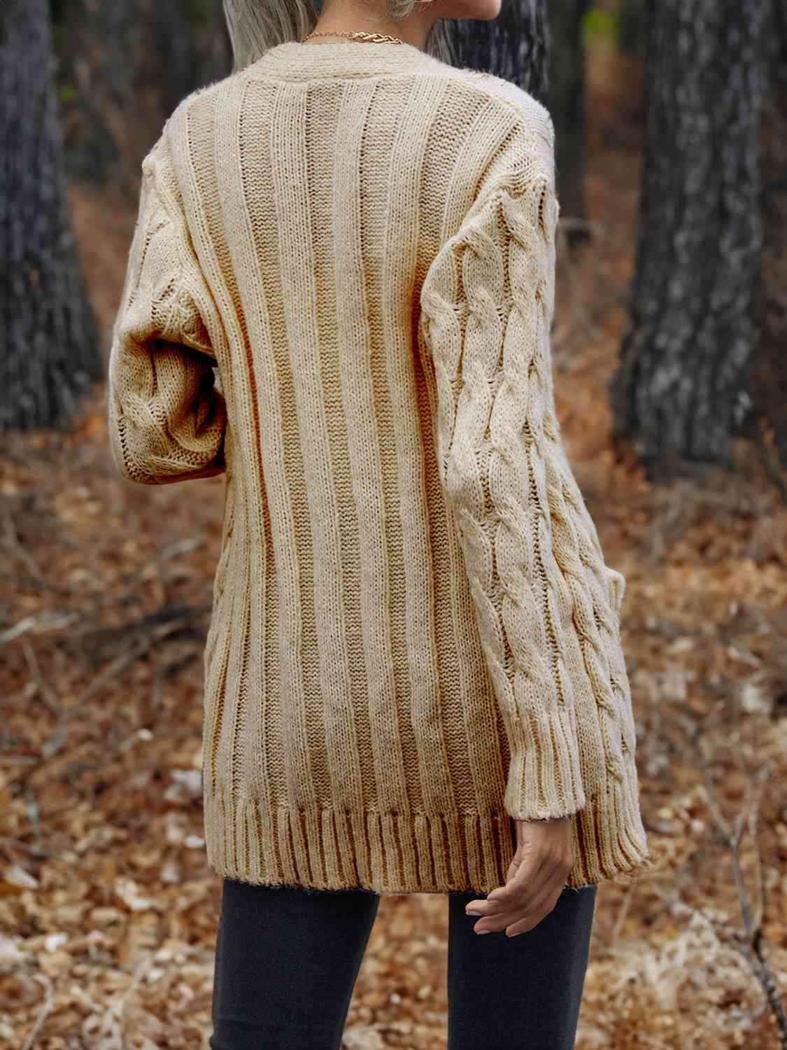 Cable-Knit Button Down Cardigan - Guy Christopher