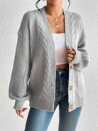 Cable-Knit Button Down Cardigan - Guy Christopher