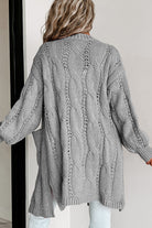 Cable-Knit Dropped Shoulder Cardigan - Guy Christopher