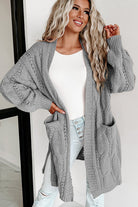 Cable-Knit Dropped Shoulder Cardigan - Guy Christopher