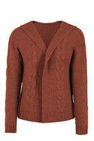 Cable-Knit Dropped Shoulder Hooded Cardigan - Guy Christopher