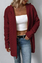 Cable-Knit Dropped Shoulder Hooded Cardigan - Guy Christopher