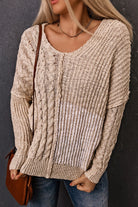 Cable-Knit Exposed Seam Sweater - Guy Christopher