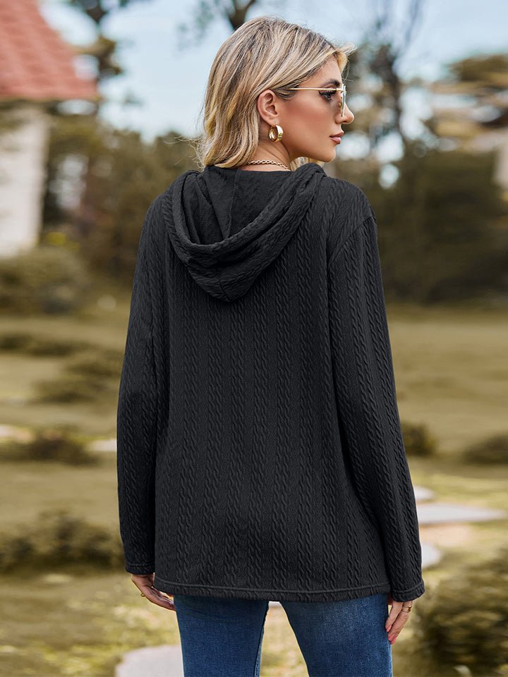 Cable-Knit Hooded Blouse - Guy Christopher