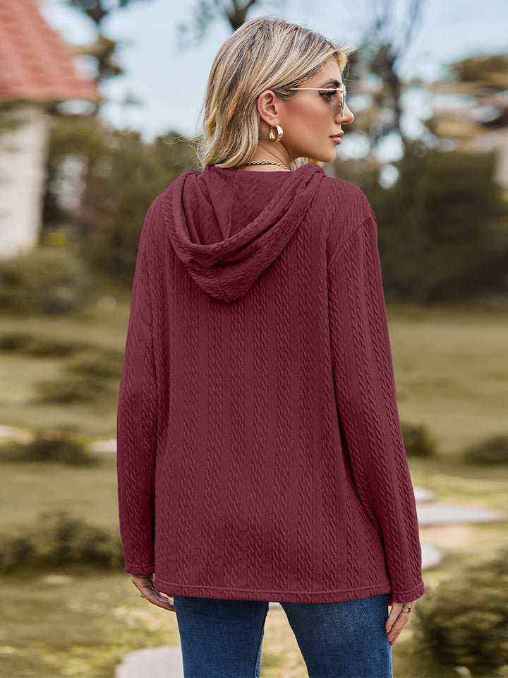 Cable-Knit Hooded Blouse - Guy Christopher