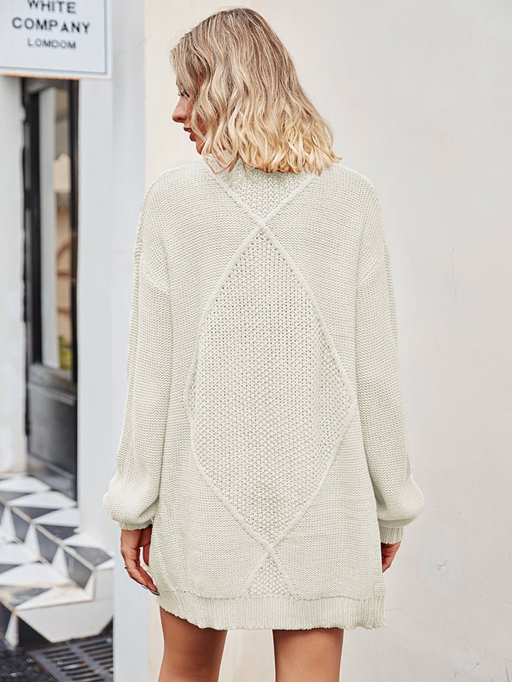 Cable-Knit Long Sleeve Cardigan - Guy Christopher