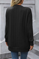 Cable-Knit Long Sleeve Cardigan with Pocket - Guy Christopher
