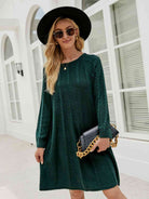 Cable-Knit Long Sleeve Sweater Dress - Guy Christopher