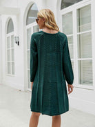 Cable-Knit Long Sleeve Sweater Dress - Guy Christopher