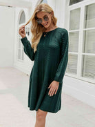 Cable-Knit Long Sleeve Sweater Dress - Guy Christopher