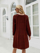 Cable-Knit Long Sleeve Sweater Dress - Guy Christopher