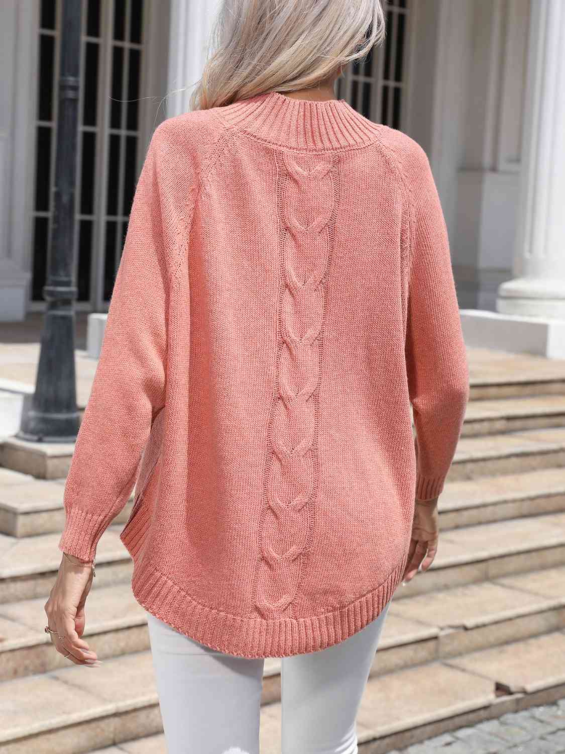 Cable-Knit Mock Neck Sweater - Guy Christopher