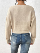 Cable-Knit Slit Drop Shoulder Sweater - Guy Christopher