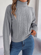 Cable-Knit Turtleneck Sweater - Guy Christopher
