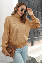 Cable-Knit Turtleneck Sweater - Guy Christopher