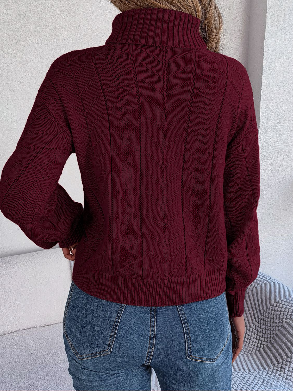 Cable-Knit Turtleneck Sweater - Guy Christopher