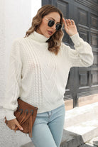 Cable-Knit Turtleneck Sweater - Guy Christopher