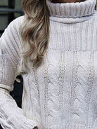 Cable-Knit Turtleneck Sweater - Guy Christopher