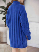 Cable-Knit Turtleneck Sweater Dress - Guy Christopher