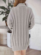 Cable-Knit Turtleneck Sweater Dress - Guy Christopher