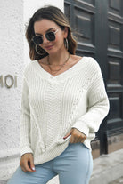 Cable-Knit V-Neck Sweater - Guy Christopher