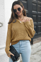 Cable-Knit V-Neck Sweater - Guy Christopher