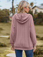 Cable-Knit Zip-Up Hooded Blouse - Guy Christopher