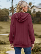 Cable-Knit Zip-Up Hooded Blouse - Guy Christopher