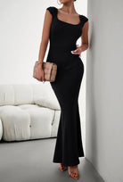 Cap Sleeve Scoop Neck Maxi Dress - Guy Christopher