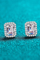 Captivate Hearts with the Radiance of 1 Carat Moissanite Rhodium-Plated Square Stud Earrings - Unmatched Elegance and Enchanting Lightweight Perfect for any Romantic Occasion. - Guy Christopher