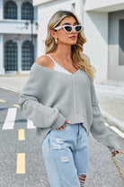 V-Neck Long Sleeve Sweater - Guy Christopher 