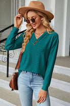 V-Neck Long Sleeve Blouse - Guy Christopher 