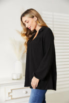 Celeste Full Size Long Sleeve Ribbed Blouse - Guy Christopher