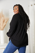 Celeste Full Size Long Sleeve Ribbed Blouse - Guy Christopher