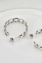 Chain C-Hoop 925 Sterling Silver Earrings - Guy Christopher