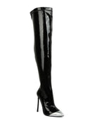 Chimes High Heel Patent Long Boots - Guy Christopher