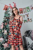 Christmas Asymmetrical Neck Long Sleeve Dress - Guy Christopher