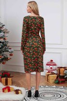 Christmas Element Print Long Sleeve Dress - Guy Christopher