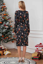 Christmas Element Print Long Sleeve Dress - Guy Christopher