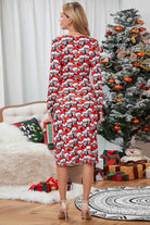 Christmas Element Print Long Sleeve Dress - Guy Christopher