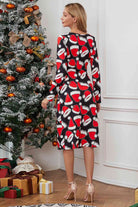 Christmas Element Print Long Sleeve Dress - Guy Christopher