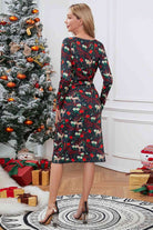 Christmas Element Print Long Sleeve Dress - Guy Christopher