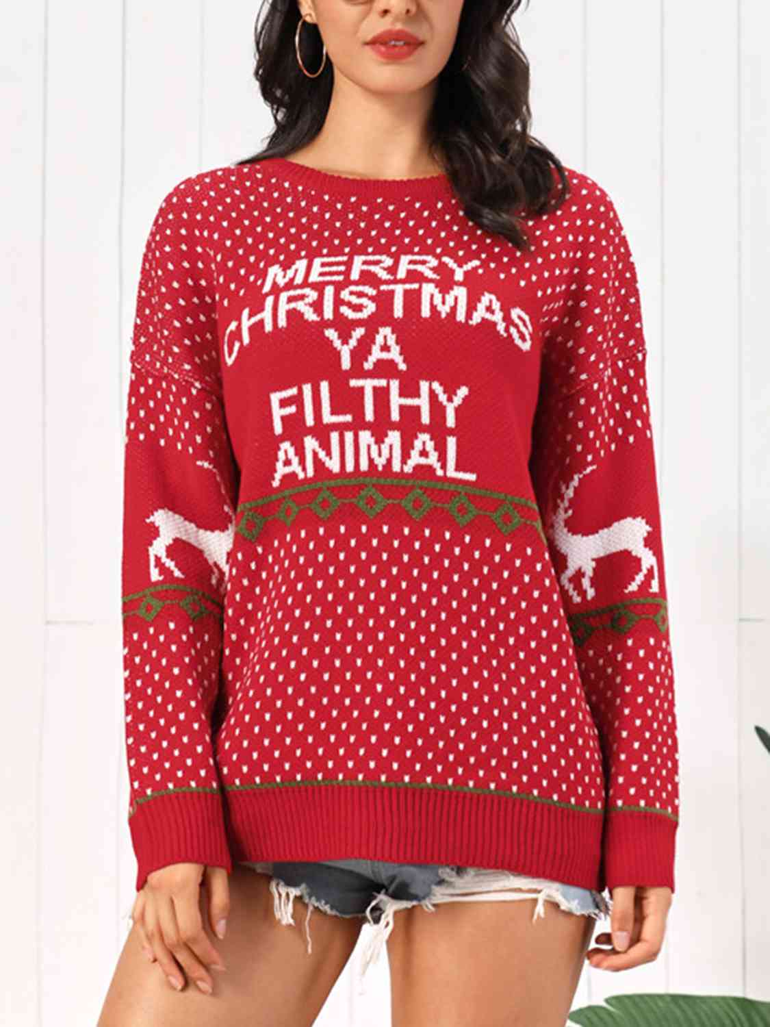 Christmas Element Round Neck Sweater - Guy Christopher