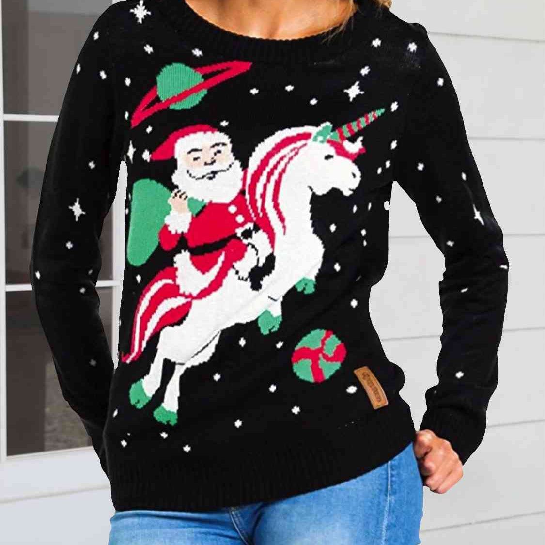 Christmas Round Neck Knit Top - Guy Christopher